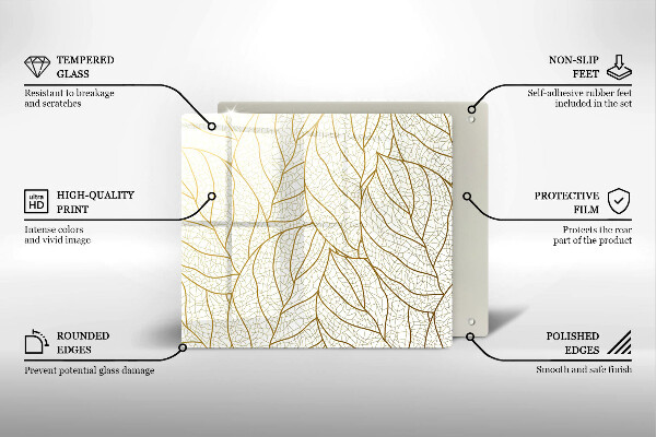 Tábua de cortar Padrão de folha de arte de linha