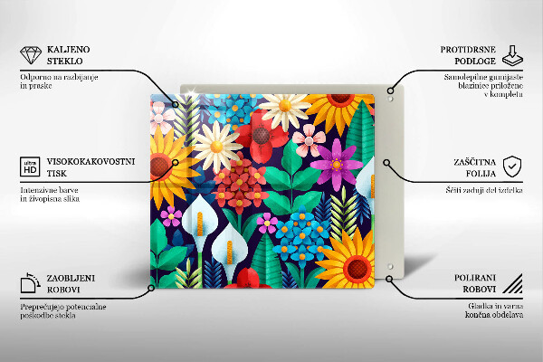 Tábua cozinha Ilustração de um prado de flores