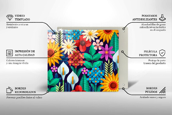 Tábua cozinha Ilustração de um prado de flores