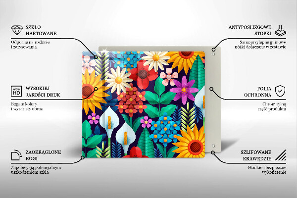 Tábua cozinha Ilustração de um prado de flores