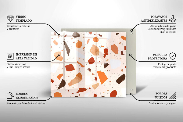 Tábua de vidro Grés decorativo