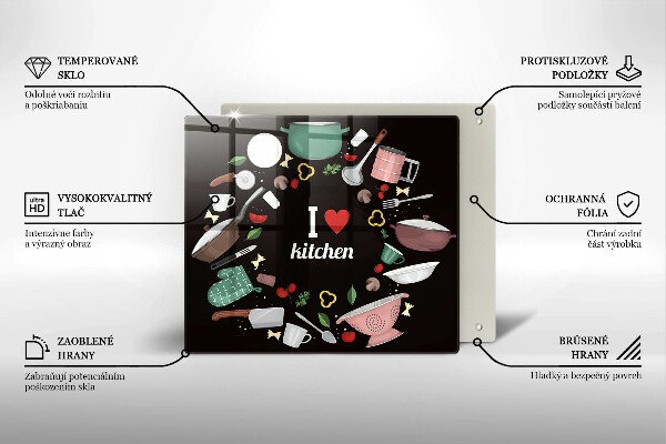 Tábua de cortar Eu amo ilustração de cozinha