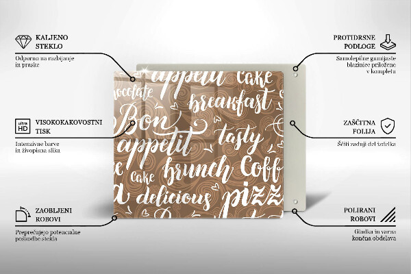 Tábua de corte legendas de bom apetite