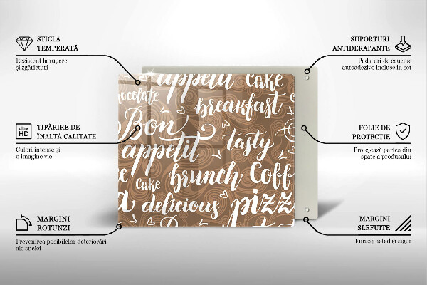 Tábua de corte legendas de bom apetite