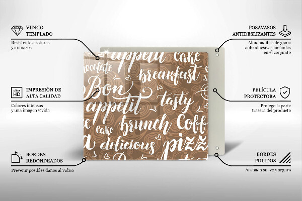 Tábua de corte legendas de bom apetite