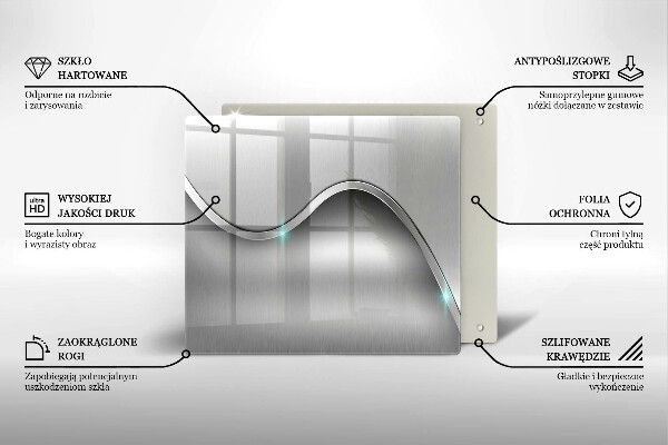 Tábua de cortar de vidro Abstração de metal