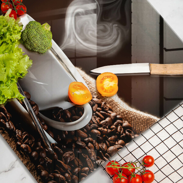 Tábua de vidro Café e uma xícara