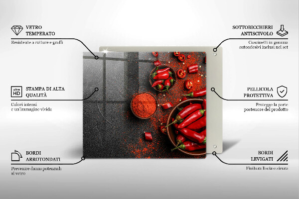 Tábua para cozinha Pimentas vermelhas