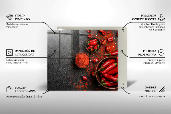 Tábua para cozinha Pimentas vermelhas