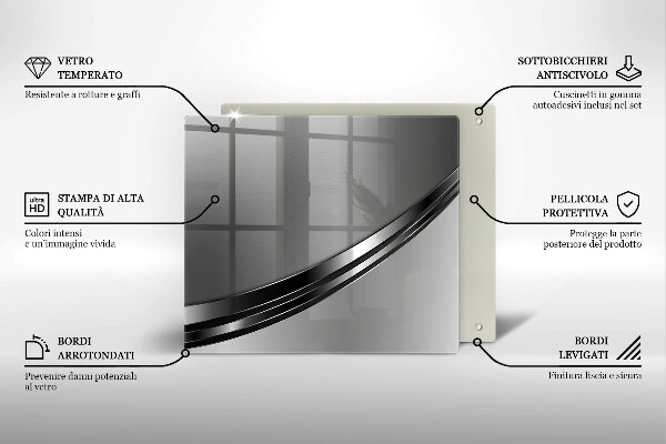 Tábua de vidro Abstração de metal