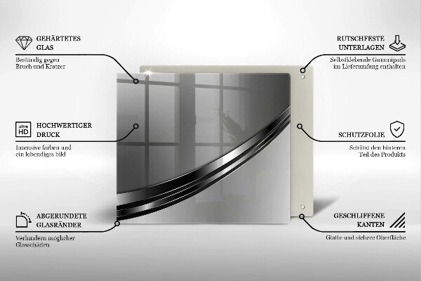 Tábua de vidro Abstração de metal