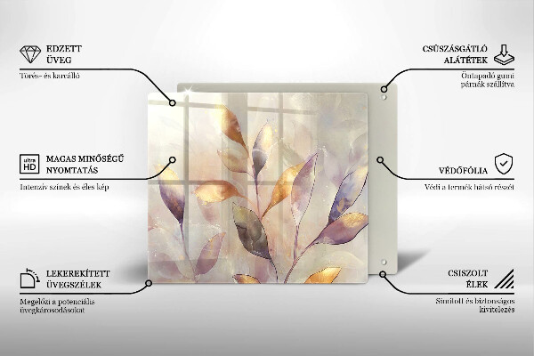 Tábua corte Folhas boho pintadas