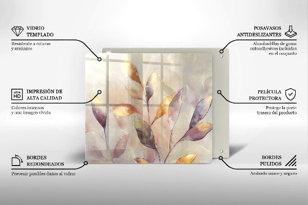 Tábua corte Folhas boho pintadas