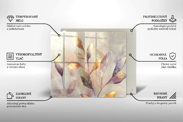 Tábua corte Folhas boho pintadas