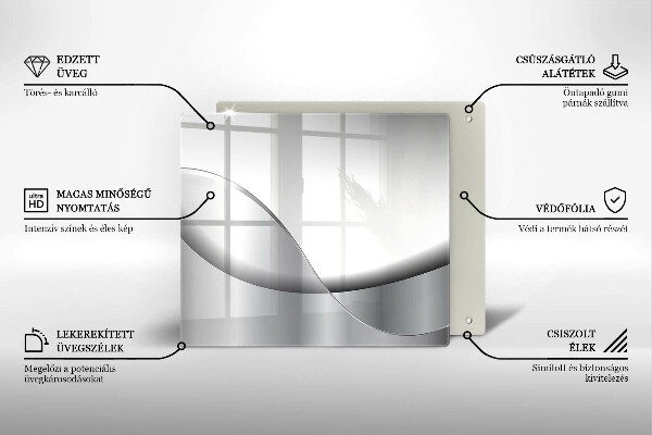 Tábua de corte de vidro Design de linhas abstratas