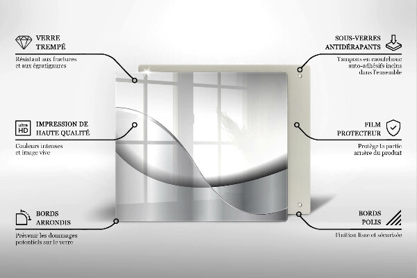 Tábua de corte de vidro Design de linhas abstratas