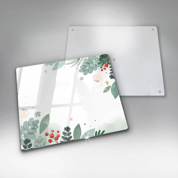 Tábua de vidro Folhas de aquarela