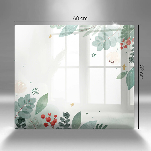 Tábua de vidro Folhas de aquarela