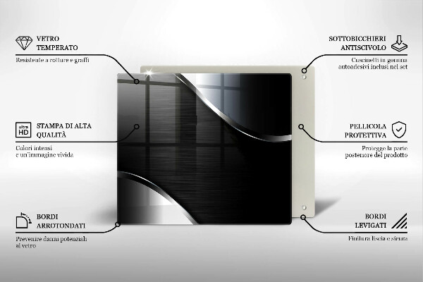 Tábua para cozinha Abstração de metal
