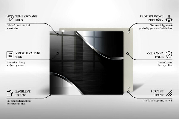 Tábua para cozinha Abstração de metal