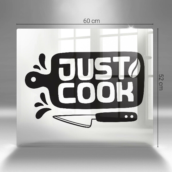 Tábua de cortar de vidro Placa de cozinha "Just Cook"