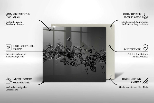 Tábua de cortar de vidro Formas 3D abstratas