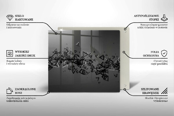 Tábua de cortar de vidro Formas 3D abstratas
