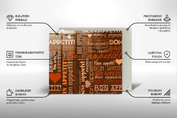 Tábua de corte legendas de bom apetite