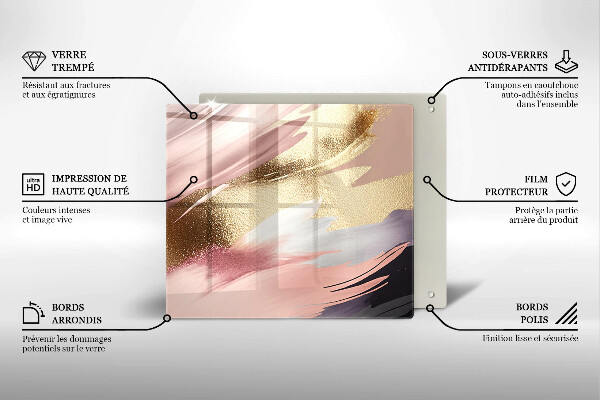 Tábua de corte de vidro Manchas pastel