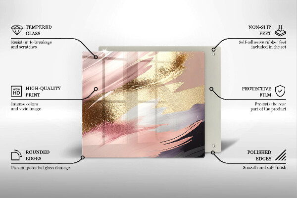 Tábua de corte de vidro Manchas pastel