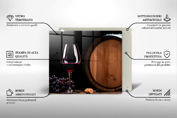 Tábua cozinha Um barril de vinho em um copo