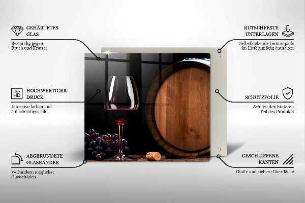 Tábua cozinha Um barril de vinho em um copo