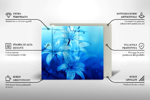 Tábua para cozinha Flores azuis