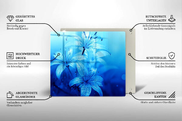 Tábua para cozinha Flores azuis