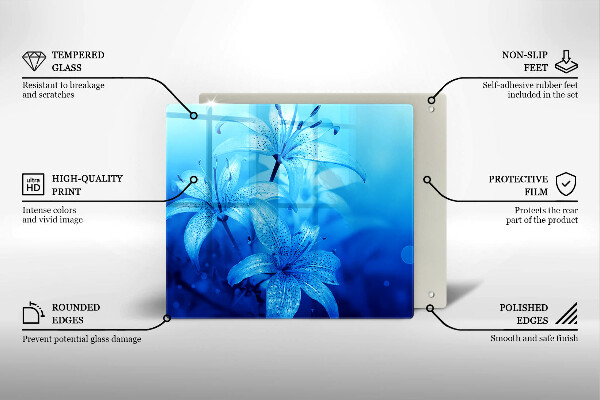 Tábua para cozinha Flores azuis