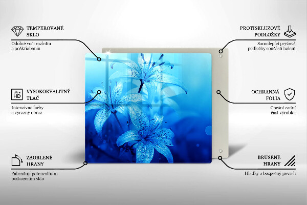 Tábua para cozinha Flores azuis