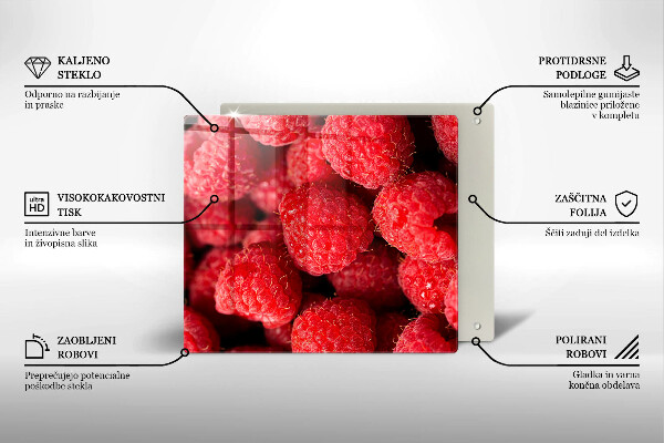 Tábua de cortar de vidro Framboesa