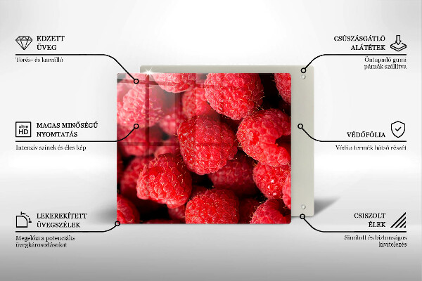 Tábua de cortar de vidro Framboesa