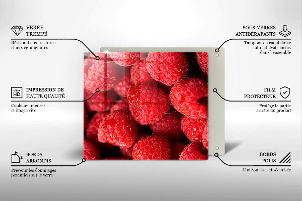 Tábua de cortar de vidro Framboesa