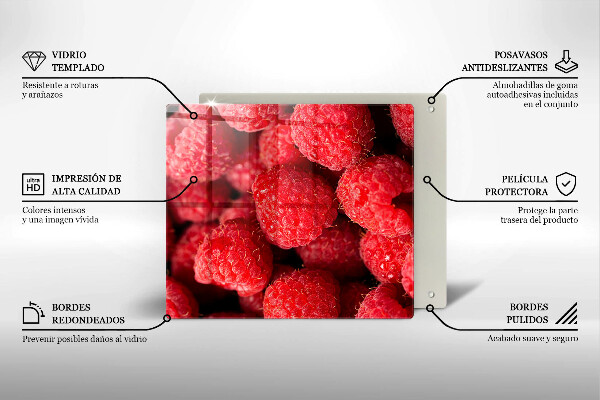 Tábua de cortar de vidro Framboesa