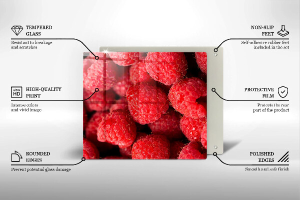 Tábua de cortar de vidro Framboesa