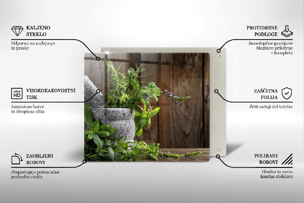 Tábua de vidro Ervas verdes