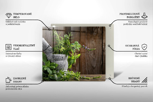 Tábua de vidro Ervas verdes