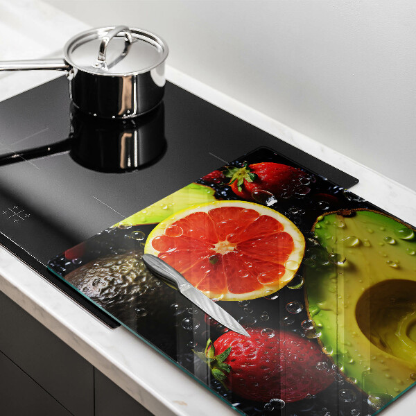 Tábua de corte de vidro Frutas e vegetais