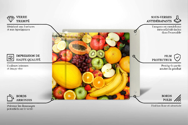 Tábua de cortar de vidro Coleta de frutas