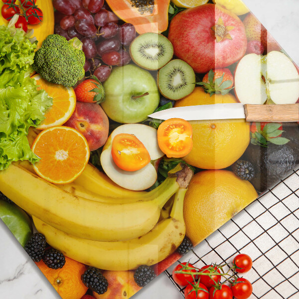 Tábua de cortar de vidro Coleta de frutas