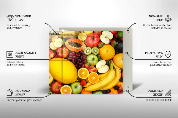 Tábua de cortar de vidro Coleta de frutas