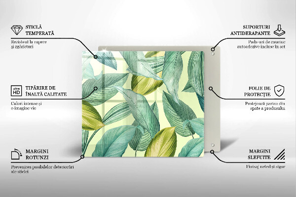 Tábua de corte Folhas tropicais verdes