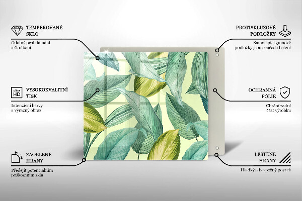 Tábua de corte Folhas tropicais verdes