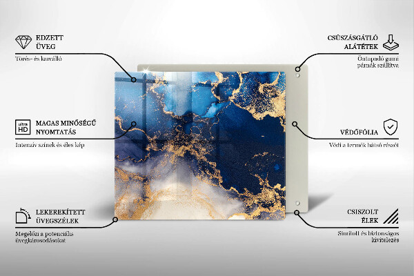 Tábua de corte de vidro Abstração de mármore